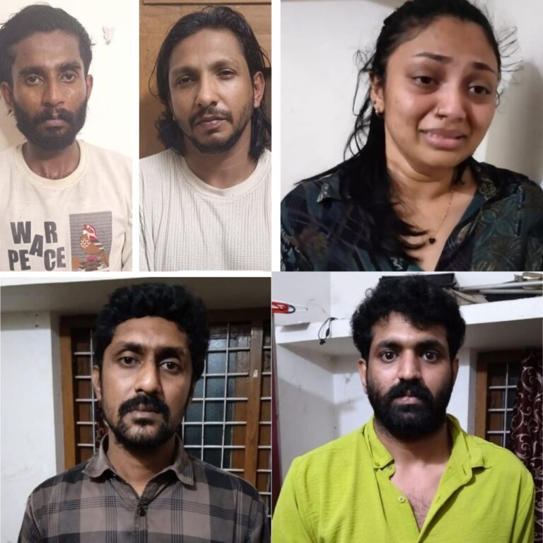 “എം.ഡി.എം.എ യുമായി യുവതി അടക്കം അഞ്ച്  പേർ പിടിയിൽ”